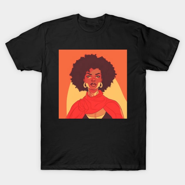 African Queen, Afro Superhero, Female Warrior, Black History T-Shirt by dukito